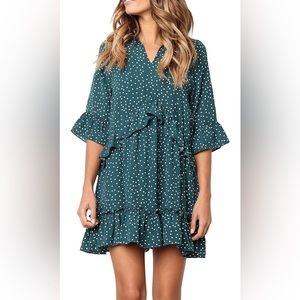 Ruffle polka dot dress